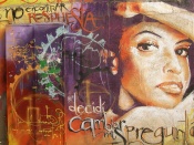 Graffiti of the face of a woman in Cuba